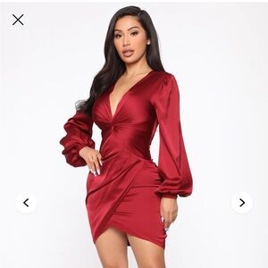 NWT Satin twist front mini dress